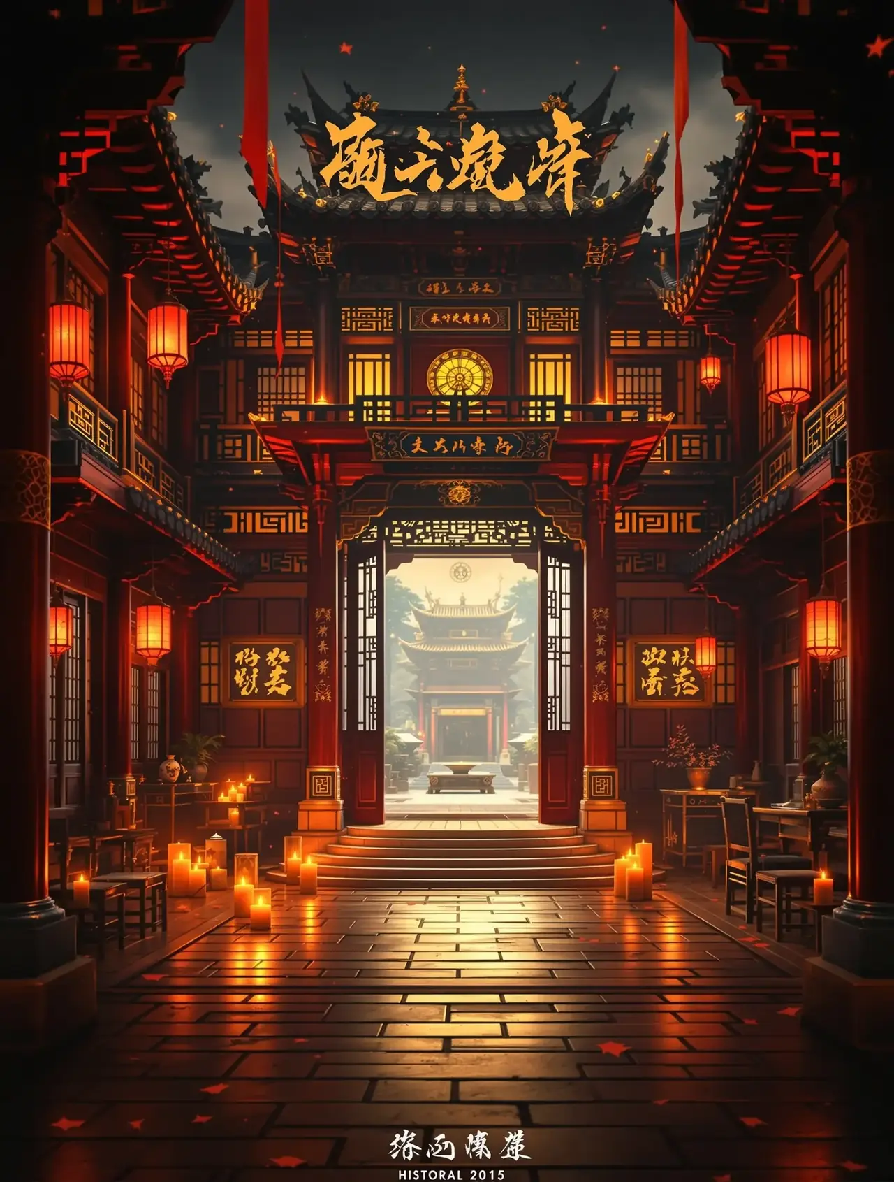 金绣堂 短剧海报，金色绣线与汉服衣袖特写